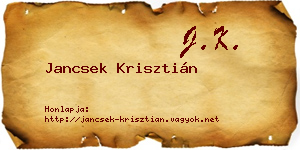 Jancsek Krisztián névjegykártya